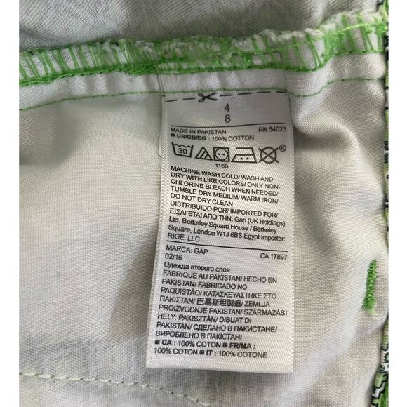 Gap Shorts Size 4R Green Summer Print Women Geometric Chino 100% Cotton Casual - Picture 8 of 9